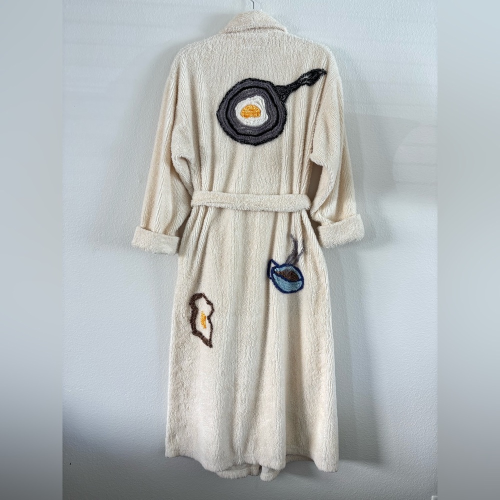 RARE Canyon Group "Breakfast is Served" Chenille Robe - Size S - The Nanny Core - Picture 10 of 11